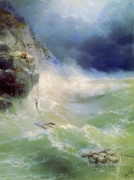 Ivan Aivazovsky superviviente del surf Paisaje marino Pinturas al óleo
